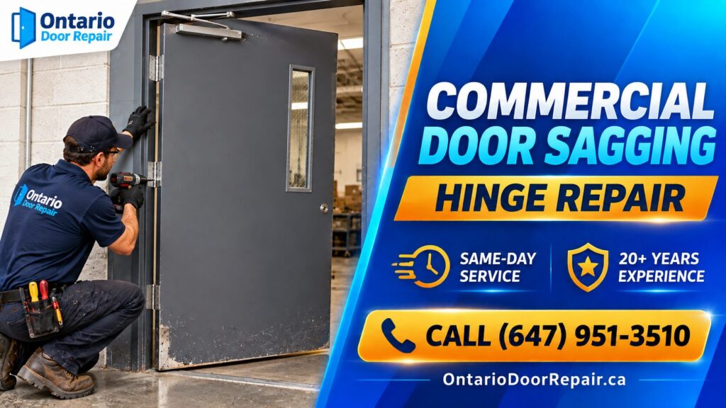 Commercial door sagging out of alignment