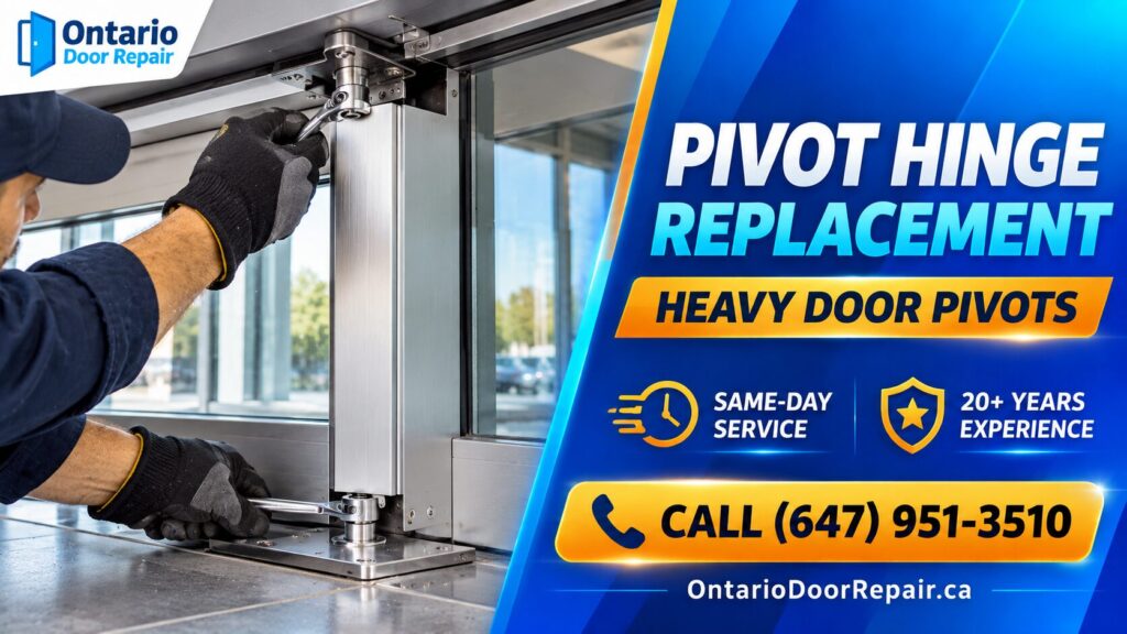 Pivot hinge replacement for heavy commercial doors in Toronto