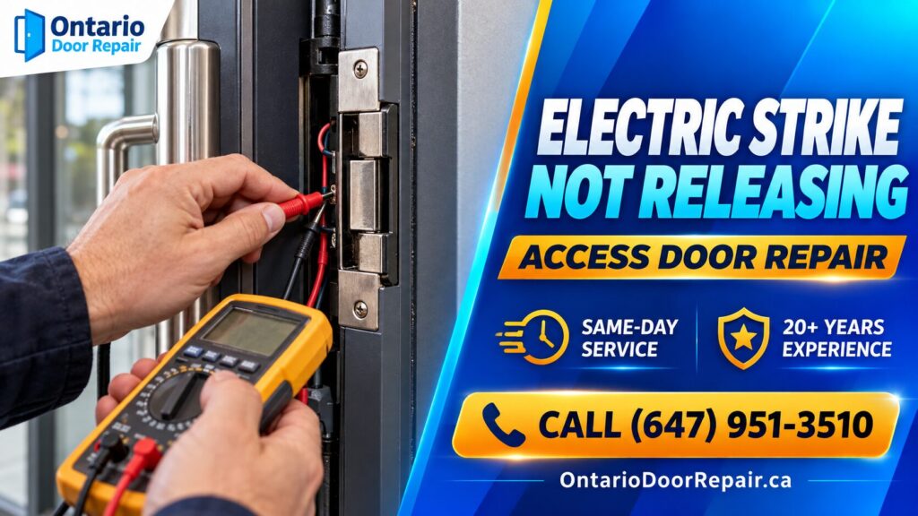 Electric strike not releasing - access control door repair in Toronto