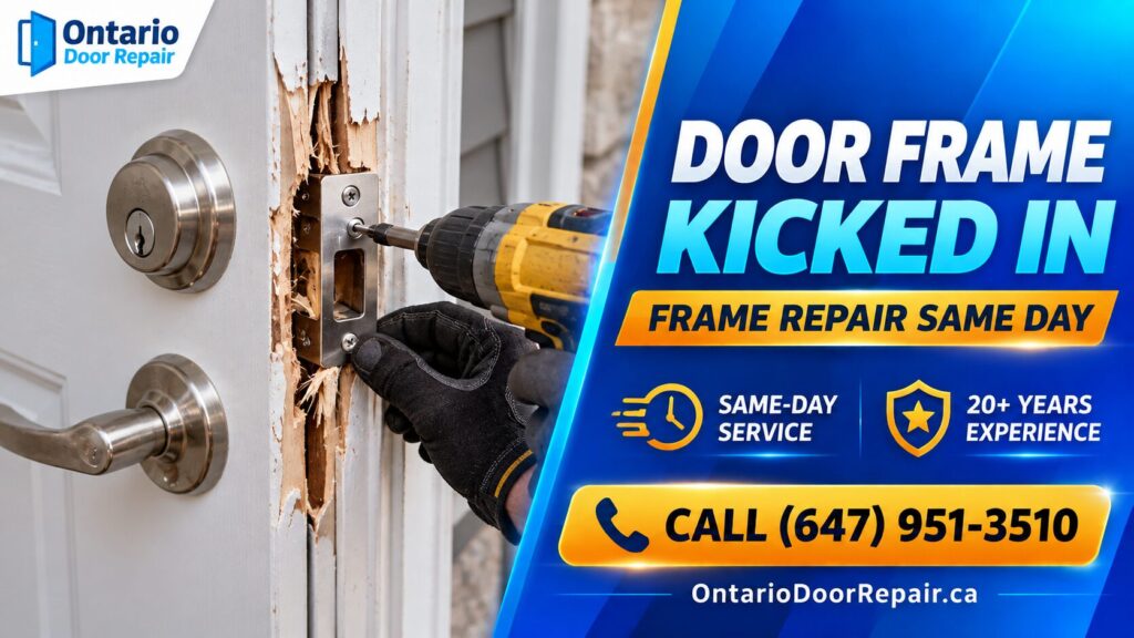 Door frame kicked in during a break-in, Toronto