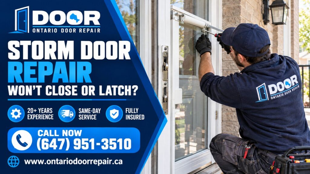 Storm door repair in Toronto - storm door won't close or latch