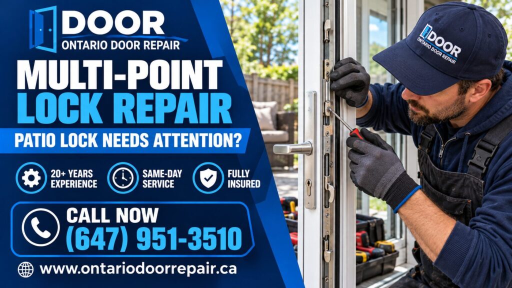 Multi-point lock repair in Toronto - patio and entry door lock needs attention