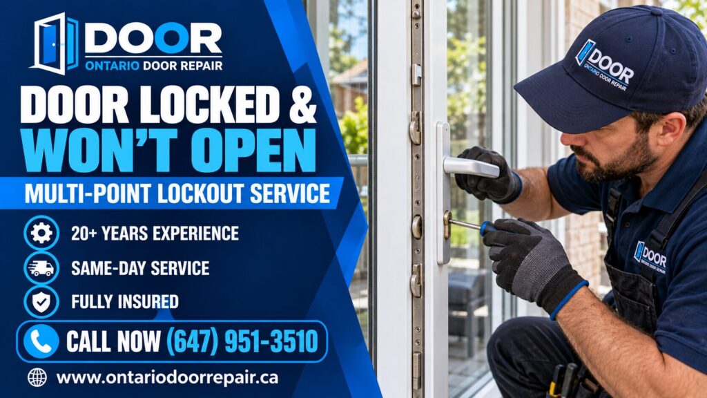 Door locked and won't open - multi-point lockout service in Toronto