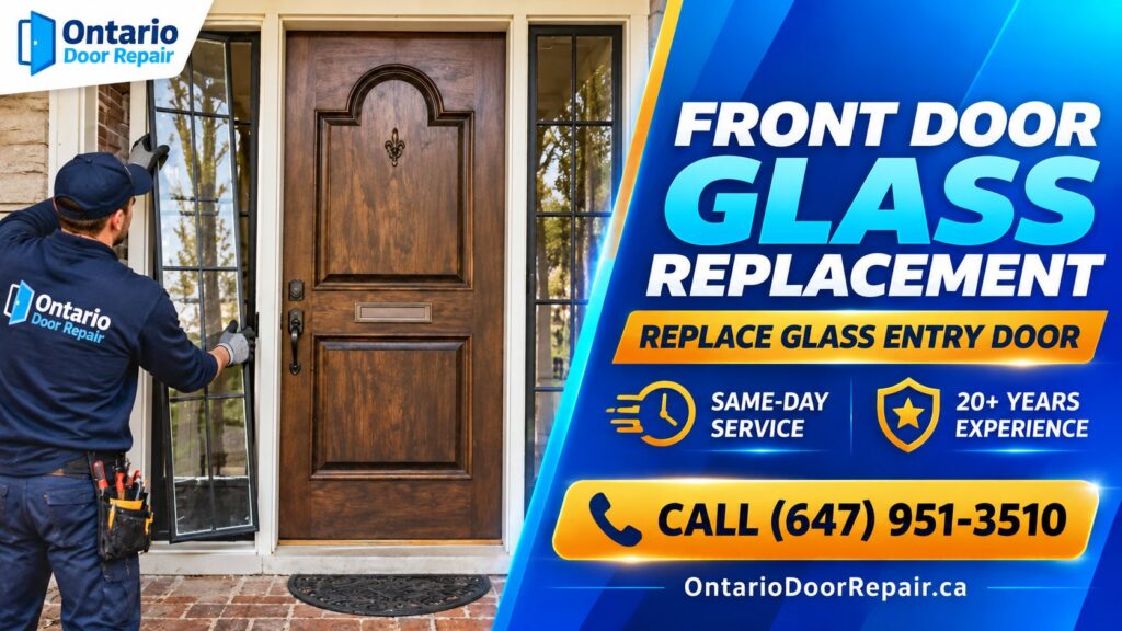 Front door glass replacement in Toronto - replace glass entry door